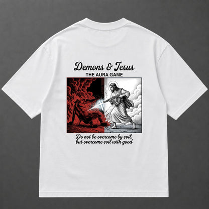 Camiseta Oversized Demon And Jesus