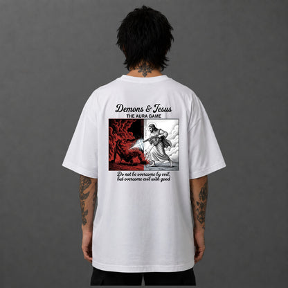 Camiseta Oversized Demon And Jesus