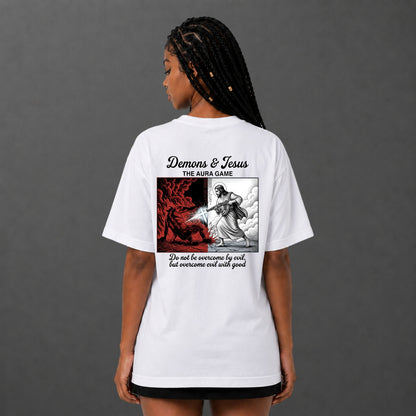 Camiseta Oversized Demon And Jesus