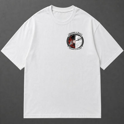 Camiseta Oversized Demon And Jesus