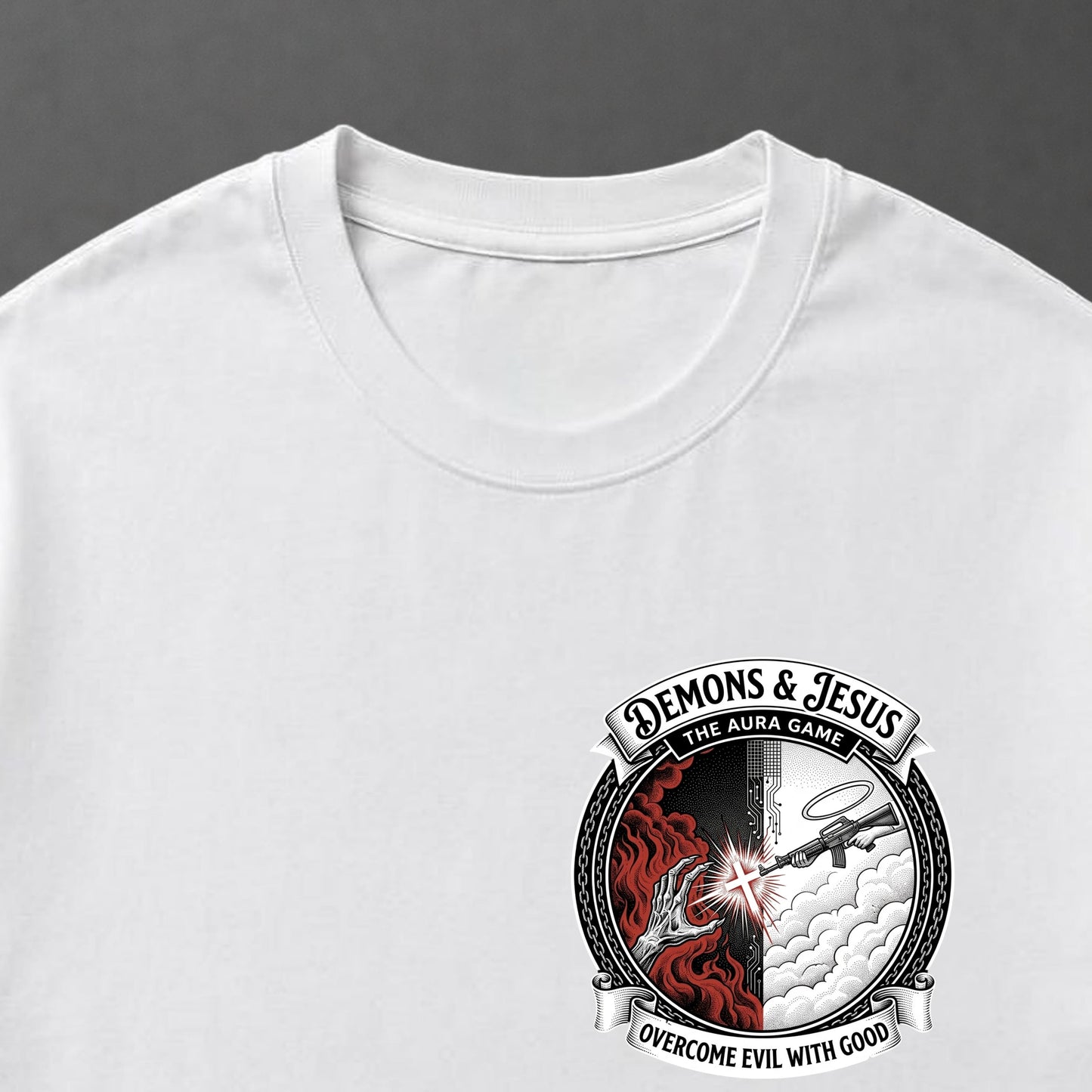Camiseta Oversized Demon And Jesus