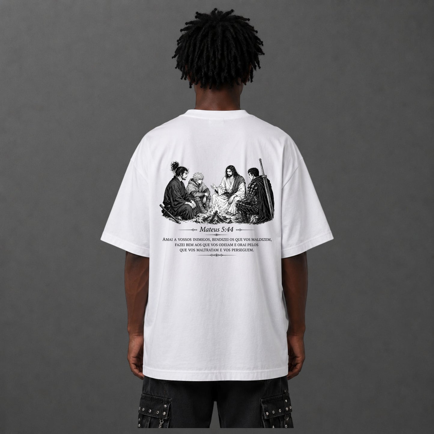 Camiseta Oversized Jesus Entre Guerreiros