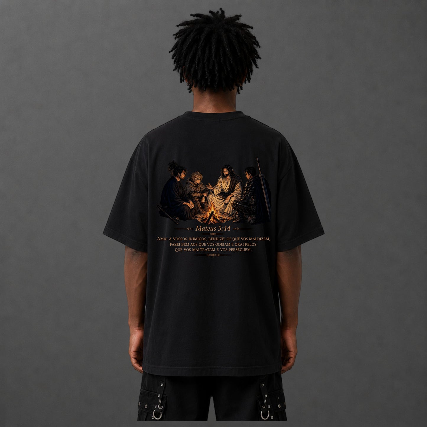 Camiseta Oversized Jesus Entre Guerreiros