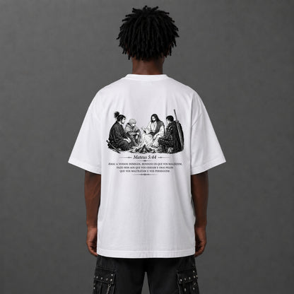 Camiseta Oversized Jesus Entre Guerreiros