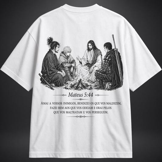 Camiseta Oversized Jesus Entre Guerreiros